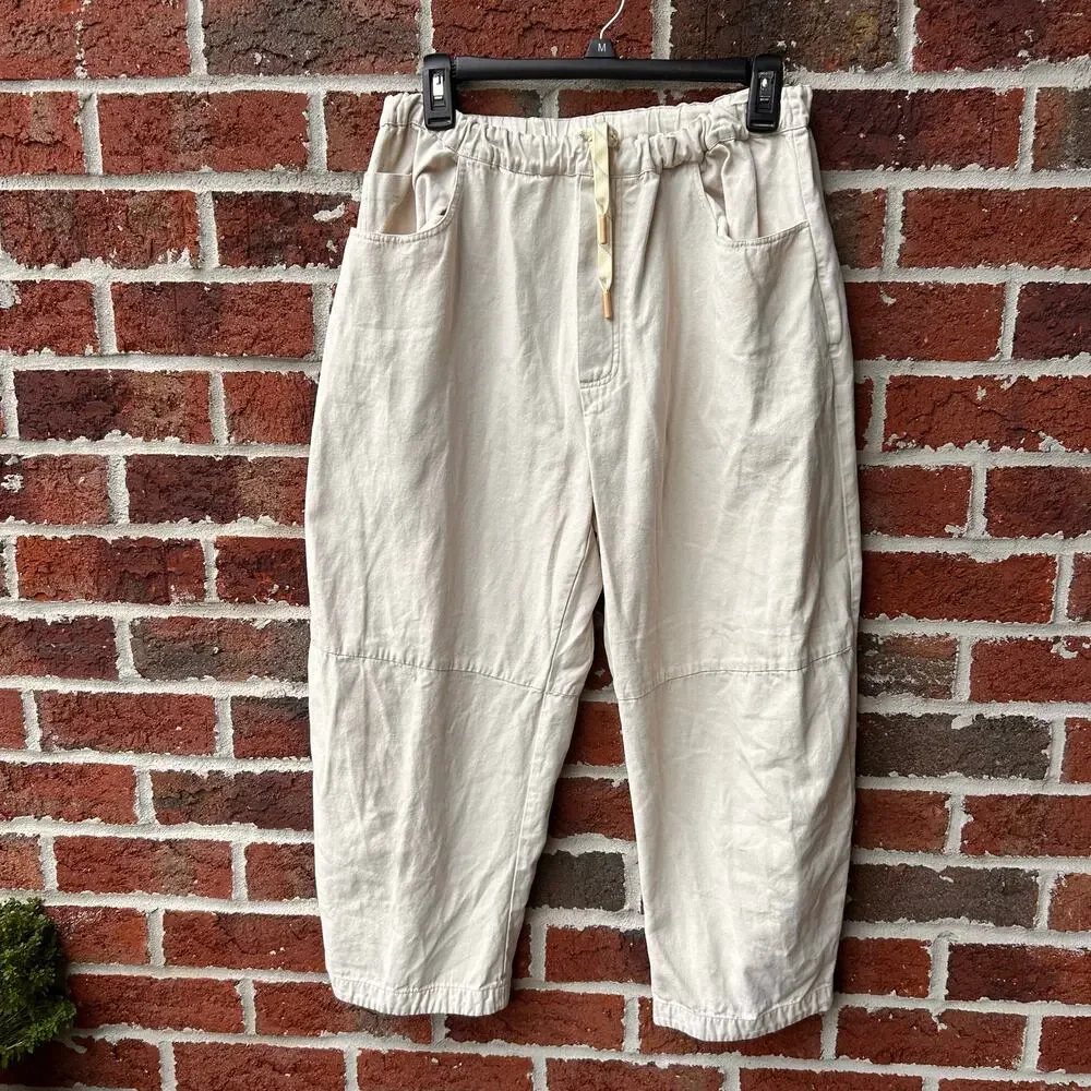 Roucha Patch Canvas Ecru Cropped Barrel Pants  Size Mens Medium